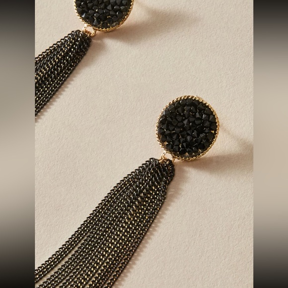 🆕 Black Chain Tassel Earrings!!! - Picture 2 of 3
